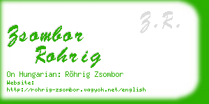 zsombor rohrig business card